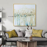 Hand Painted Acrylic heavy texture Modern Abstract Gold Tree Flower Canvas