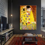 Hand Painted Classic Gustav Klimt kiss Abstract Oil Painting on Canvas Modern Arts