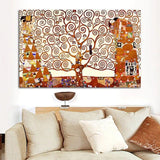 Hand Painted Gustav Klimt Tree of Life Oil Paintings on Canvas Wall Art