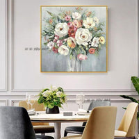 Abstract Canvas Painting Hand Painted Palette Knife Flowers Modern Decor Piece Floral Wall Art