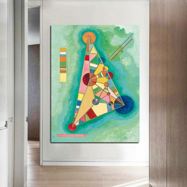 Hand Painted Abstract Vintage Wassily Kandinsky Triangle 1927 Famous Oil Painting Room