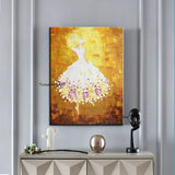 Hot sale Hand Painted Ballet Dancing Girl Oil Painting On Canvas Abstract Figure