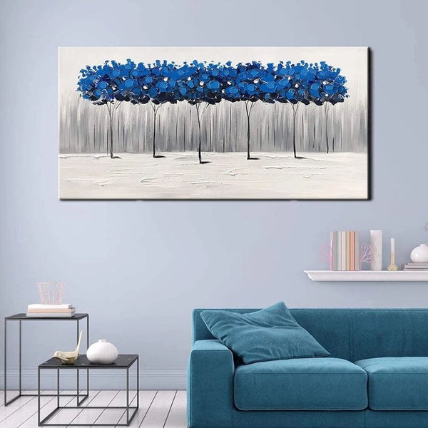 Hand Painted Abstract Knife Tree Oil Paintings On Canvas Modern Pop Arts