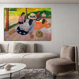 Paul Gauguin Hand Painted Oil Painting Afternoon Rest Abstract People Classic Retro Wall Art Room Decor