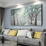 Green Landscape Art Hand Painted Modern Abstract Oil Painting On Canvas Wall Art As