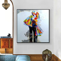 Hand Painted Figure Oil Painting on Canvas Kiss Of The Groom Picked Up Bride Abstract Canvas Art