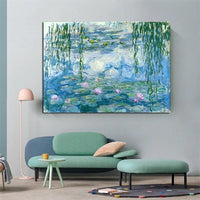 Hand Painted Famous Landscape Oil Painting Claude Monet Water Lilies Impression Arts Room