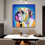 size Hand Painted Oil Painting bulldog Pet Wall paintingative Painting