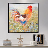 Hand Painted Oil Painting Landscape Animal Rooster Modern Abstract Room Hot Sale