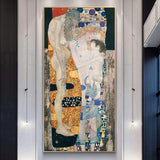 Hand Painted Gustav Klimt by The Three Ages of Woman Oil Painting on Canvas Scandinavian