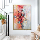 Oil Painting Hand Painted Texture Flower Abstract On Canvas Modern Wall Canvas