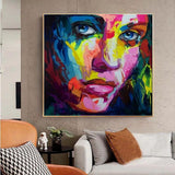 Hand Painted Francoise Nielly Palette Knife portrait Face Oil Painting s Mural