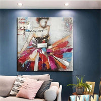 Hand Painted Oil Paintings Dancing Ballerina Canvas Famous Painted Abstract Ballet Girl Modern Wall Art