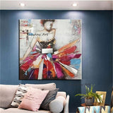 Hand Painted Oil Paintings Dancing Ballerina Canvas Famous Painted Abstract Ballet Girl Modern Wall Art