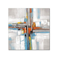 Abstract Coloful Geometric Hand Painted Oil Painting On Canvas Minimalist Modern Painting