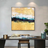 Hand Painted Artwork Palette Knife Contemporary Art Canvas With Texture Oil Painting Gold Acrylic Painting On Canvas