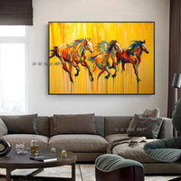 Aritist Hand Painted Animal Running Horse Canvas Art Wall Hangings Painting Artwork Decor