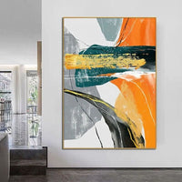 Hand Painted Oil Painting Abstract Gold Foil Line Paintings Acrylic Canvas Modern Wall Art Newest Unframe Decoration