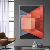 aritist Hand Painted Geometric Scene Scandinavia Canvas Painting Wall Art Gallery Interior Decor