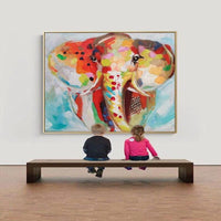 Hand Painted Elephant Hand Painted Oil Painting On Canvas Animal Wall Art Abstract Paintings