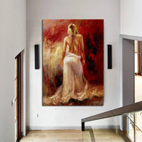 Hand Painted People Oil Painting Impression Sexy Naked Back Woman Abstract Canvas Wall Art Room Decors