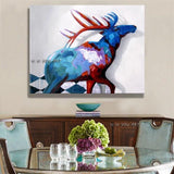 Textured Colorful Animal Canvas Painting Hand Painted Modern Abstract on Canvas