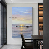 Hand Painted Sunrise Sea Hallway Bedroom decora Wall Art Abstract Landscape art Canvas painting