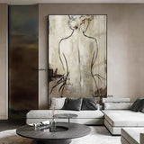 Hand Painted Oil Painting Abstract Characters Naked Girl Paintings Canvas Modern Wall Art Newest Wall Unframe Decoration