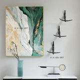 Hand Painted Large Size Canvas Modern Green and White Minimalist Abstract Oil Painting (hand painted)