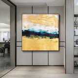 Hand Painted Artwork Palette Knife Contemporary Art Canvas With Texture Oil Painting Gold Acrylic Painting On Canvas