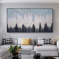 Hand Painted Oil Painting Simple Landscape Abstract On Canvas Home Room