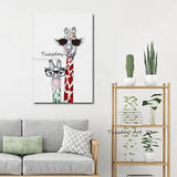 Hand Painted Giraffe Art Animal Oil Painting On Canvas Abstract Wall Adornments