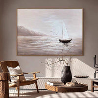 Hand-Painted Oil Painting Gallery Canvas Wall Decor Art Seascape Sails Abstracts Decorative Canvas Painting