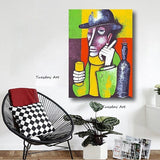 Hand Painted Art Oil Painting Modern Cartoon Characters Abstract Canvas For Homes