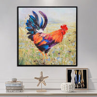 Hot Sale Hand Painted Modern Animal Oil Painting Personality Rooster Abstract Room