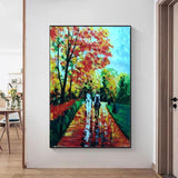 Painting Hand Painted Modern Coloring Abstract Knife on Canvas