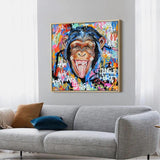 Hand Painted Oil Painting Modern Street Art Cartoon Gorilla Animals Abstracts Children's Room Decor