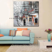 Abstract Modern Landscape York City Street View Hand Painted On Canvas For Living room