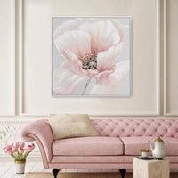 Hand Painted Abstract Pink Flowers Oil Painting On Canvas Modern As