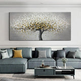 Abstract Style Hand Painted Hanging Money Tree Murals Modern Sofa Background Wall