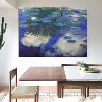 Hand Painted Famous Claude Monet Water Lily Impression Art Landscape Oil Paintings