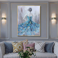 Hand Painted Canvas Abstract Dance Girls Art Painting Cute Decor Modern Painting For Wall