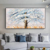 Hand Painted Outdoor Landscape Trees Oil Painting Canvas Home Interior Wall Decor