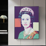 Hand PaintedQueen Elizabeth II Andy Warhol Masterpiece Canvas Oil Paintings Walls