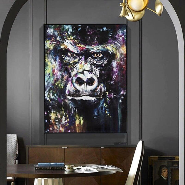 Hand Painted Canvas Cool Gorilla Animal Abstract Morden Hand Painted Oil Painting On Canvas Art Decor