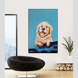 Abstract Dog Hand Painted Canvas Oil Paintings Cute Puppy Posters Wall Art Animal Kids Decor