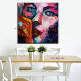 Modern Hand Painted Francoise Nielly Style knife portrait Face Oil painting figure canva wall Art picture