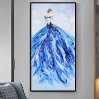 Hand Painted Oil Painting Art Modern Pretty Woman People Abstract On Canvas Wall Canvas Art