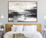 Abstract Black and White Canvas Oil Painting Art Exhibition Hall Wall Art Poster Shop Hotel