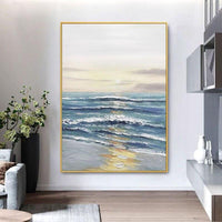 The Sunset Scenery Along The Coast Modern Hand Painted Abstract Artwork Oil Painting Canvas Painting